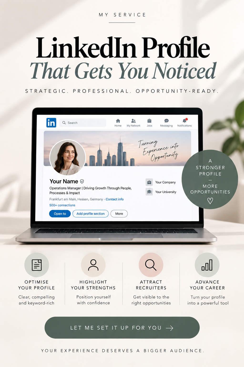 help with making linkedin setup professional